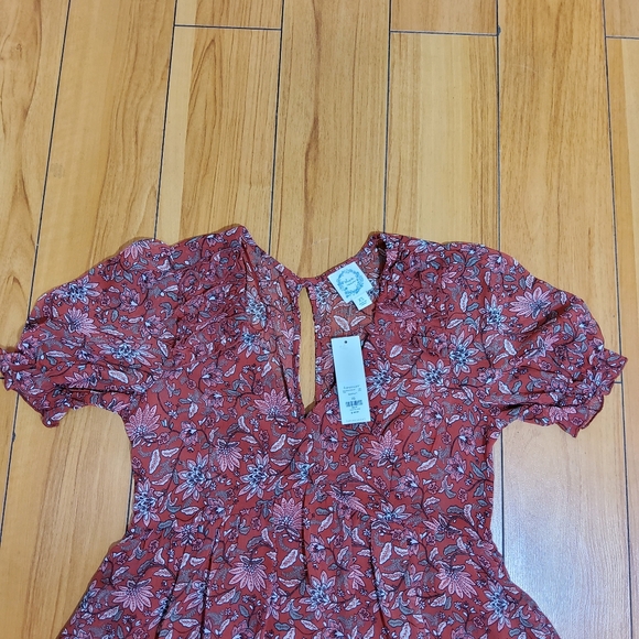 Francesca's Christiana Red Mixed Floral Paisley Mini Dress Size XS - Picture 9 of 12